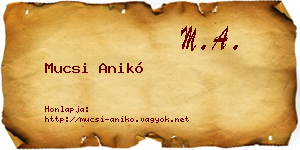 Mucsi Anikó névjegykártya